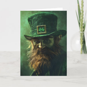Cartão De Festividades Rua assustadora Leprechaun. Dia de Patrick