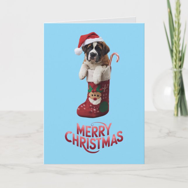 Cartão De Festividades Rua Bernard Christmas Stocks (Frente)