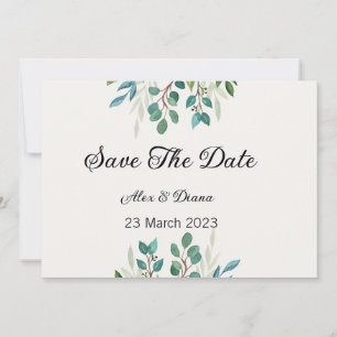 Cartão De Festividades Rua Botânica Praça Verde Guarde a Data