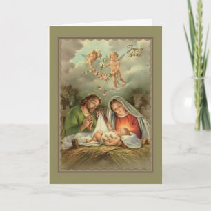 Cartão De Festividades Rua da Natividade. Joseph Virgin Mary Baby Jesus A