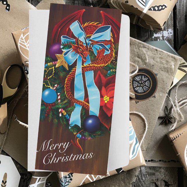 Cartão De Festividades Rua de Natal do Dragão Vermelho (Criador carregado)