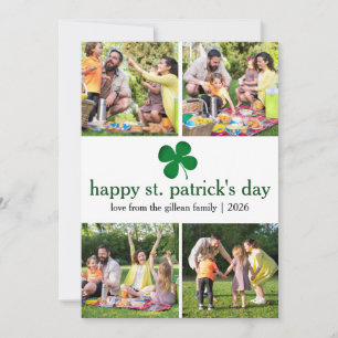 Cartão De Festividades Rua. Dia do patrick Família Green Shamrocks Foto