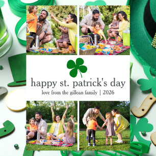 Cartão De Festividades Rua. Dia do patrick Família Green Shamrocks Foto