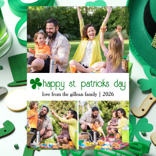 Cartão De Festividades Rua. Dia do patrick Família Green Shamrocks Foto