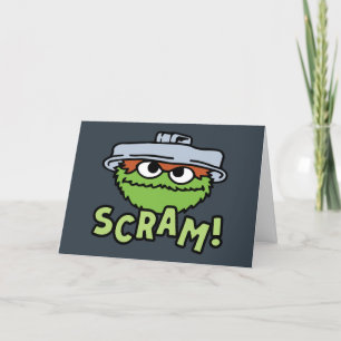 Cartão De Festividades Rua Sésamo   Oscar, o Grouch Scram!
