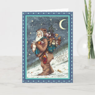 CARTÃO DE FESTIVIDADES RUAS. NICK NO FURACO DE URSO, URSINHOS DE NATAL