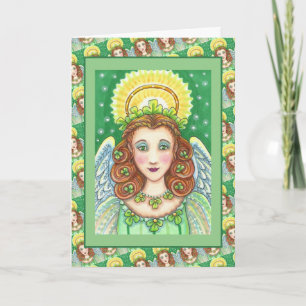 CARTÃO DE FESTIVIDADES RUAS. O DIA DE PATRICK SHAMROCK ANGEL, IRLANDÊS B