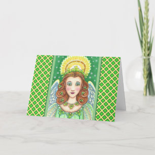 CARTÃO DE FESTIVIDADES RUAS. O DIA DE PATRICK SHAMROCK ANGEL, IRLANDÊS B