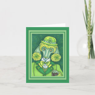 CARTÃO DE FESTIVIDADES RUAS. PADDY'S IRISH VERDE POODLE FRANCÊS, CACHORRO