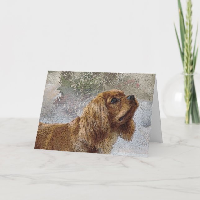 Cartão De Festividades Ruby Cavalier Christmas Card (Frente)