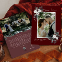 Ruby Red Greenery Feliz Vintage Retrato Casado