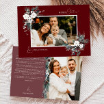Cartão De Festividades Ruby Red Greenery Natais vintages Duas Imagens<br><div class="desc">Bem-vindos aos nossos encantadores Natais vintages Ruby Red Greenery Dois Cartões de Férias com Imagens, onde o charme vintage encontra elegância moderna. Este design apresenta uma intricada aquarela verde e caligrafia sutilmente elegante com simples tipografia, capturando a essência do conforto tradicional e do núcleo de chalé rústico. Com um toque...</div>