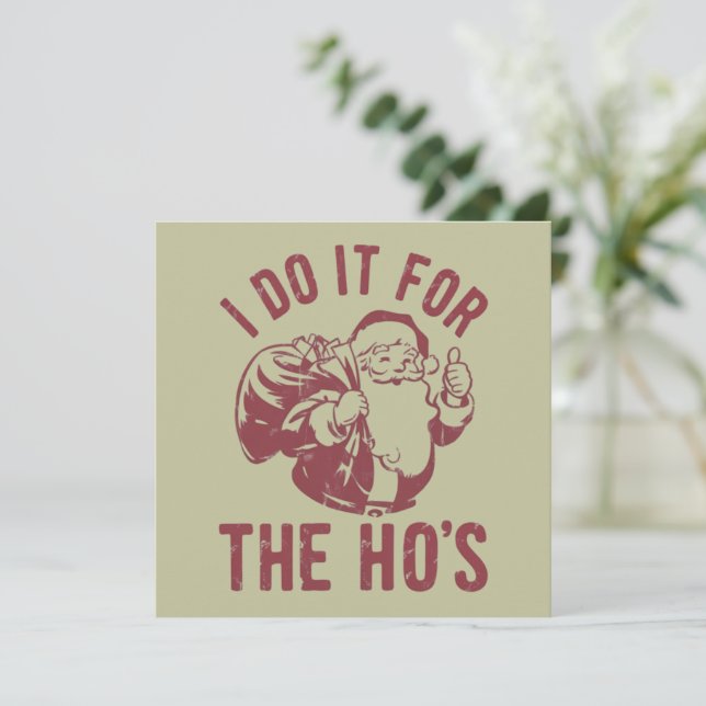 Cartão De Festividades Rude Rosto de Papai Noel de Natal Eu Faço Pelas Be (Em pé/Frente)