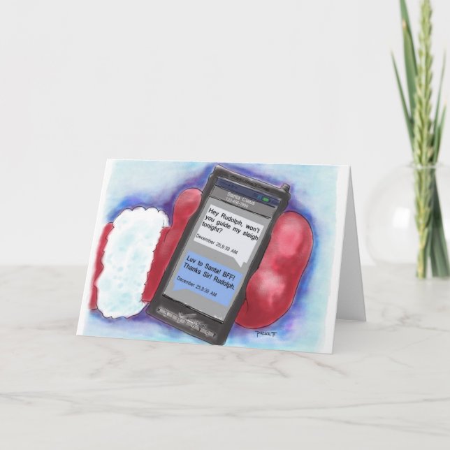 Cartão De Festividades Rudolph diz sim!Cartão de Natal (Frente)