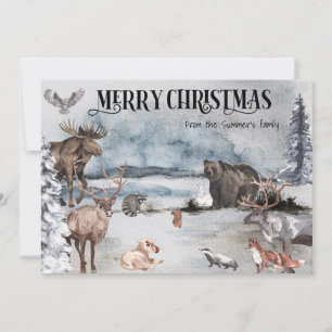 Cartão De Festividades Rudolph Renaud Floresta Animal Natal Férias