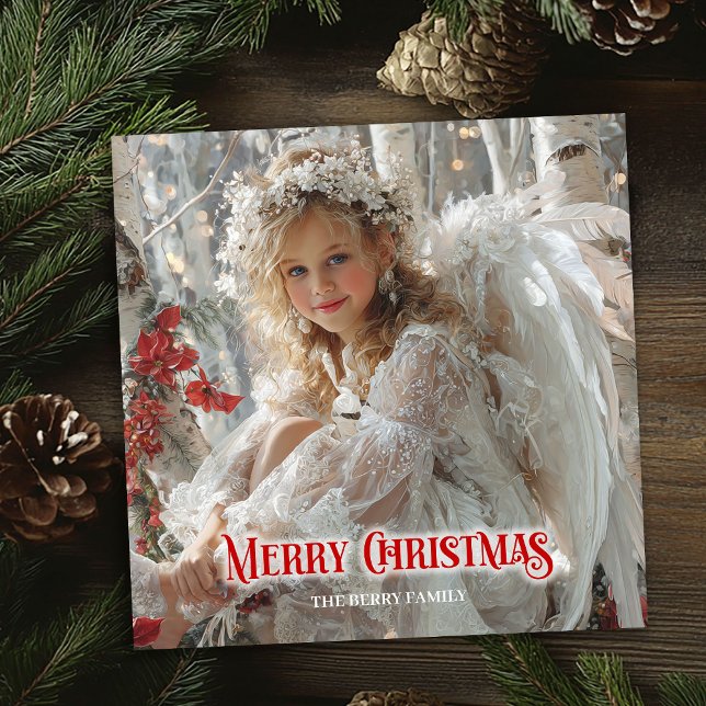Cartão De Festividades Rustic angel download holiday Christmas greeting (Rustic angel download holiday Christmas greeting)
