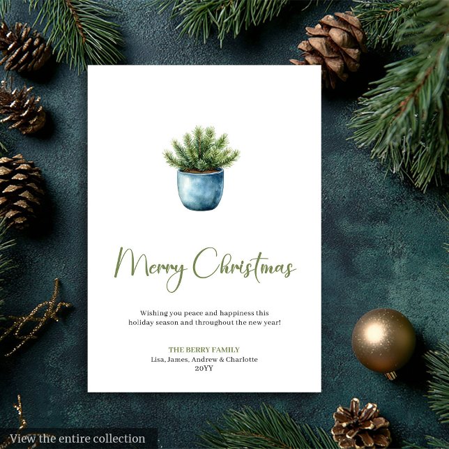 Cartão De Festividades Rustic Boho Neutral Pine Wreath Christmas Greeting (Rustic Boho Neutral Pine Wreath Christmas Greeting)