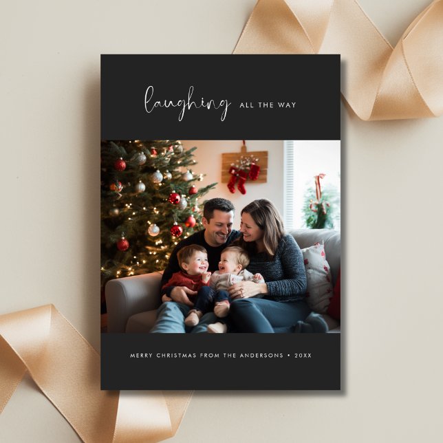 Cartão De Festividades Rustic Boho Rindo Até O Natal (Criador carregado)