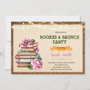 Cartão De Festividades Rustic book bridal shower invitation