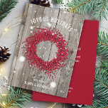 Cartão De Festividades Rustic Business Winter Berry Wood Personalizado<br><div class="desc">Rustic Business Winter Berry Wood Personalised Holiday Card</div>