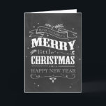 Cartão De Festividades Rustic Chalkboard Christmas Card<br><div class="desc">5x7 Rustic chalkboard Christmas card. Add text and personalize it!</div>