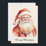 Cartão De Festividades Rustic Cute Retro Classic Santa Claus<br><div class="desc">Aquarela</div>