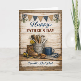 Cartão De Festividades Rustic Farmhouse Fathers Day
