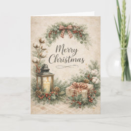 Cartão De Festividades Rustic Farmhouse Merry Christmas