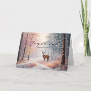 Cartão De Festividades Rustic Forest Dream Woodland Deer Christmas