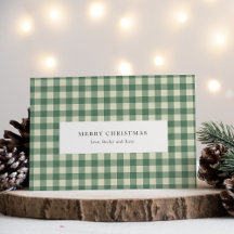Rustic Green Gingham Moderno Natal