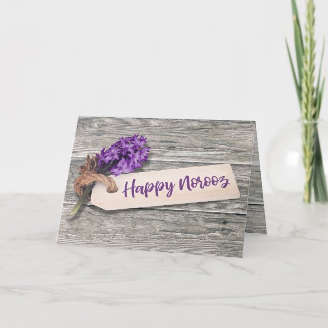 Cartão De Festividades Rustic Happy Norooz Hyacinth - Greeting Card (Frente)