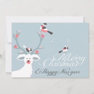 Cartão De Festividades Rustic Holiday Reindeer Feliz Natal