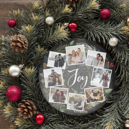 Cartão De Festividades Rustic Joy Wreath | Foto Colagem Natal