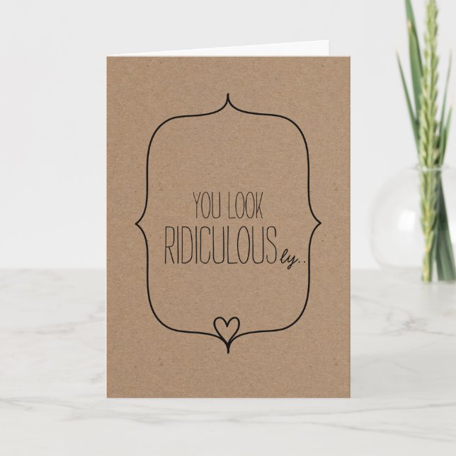 Cartão De Festividades Rustic Kraft Paper Funny Humor Valentines Day (Frente)