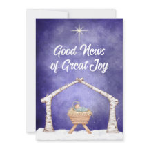 Rustic Manger Scene with Photo on Back