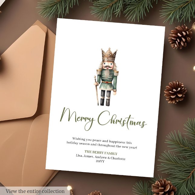 Cartão De Festividades Rustic Neutral Earthy Minimalist Christmas Card (Rustic Neutral Earthy Minimalist Christmas Card)