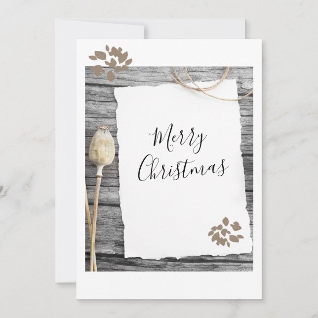 Cartão De Festividades Rustic Old Paper Felry Natal Holiday C (Frente)