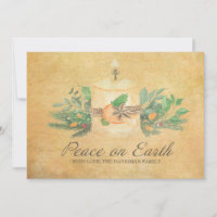 Rustic Peace on Earth Candle Winter Botanical