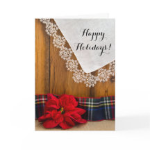 Rustic Poinsettia Business Natal