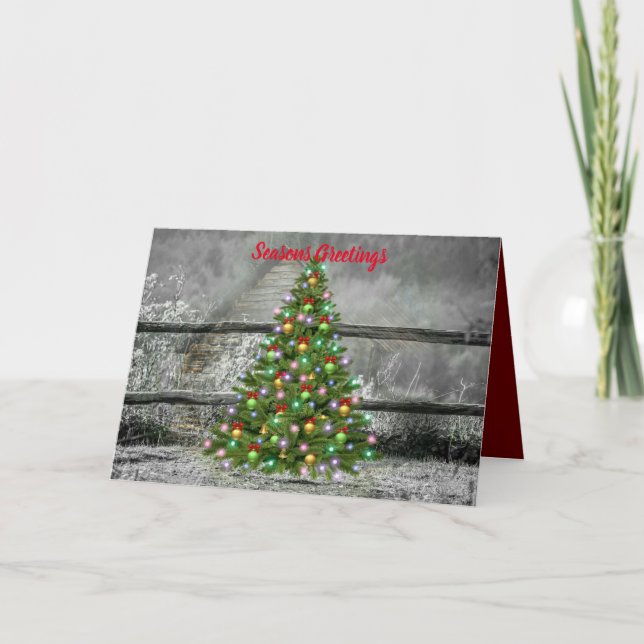 Cartão De Festividades Rustic Ranch Christmas (Frente)