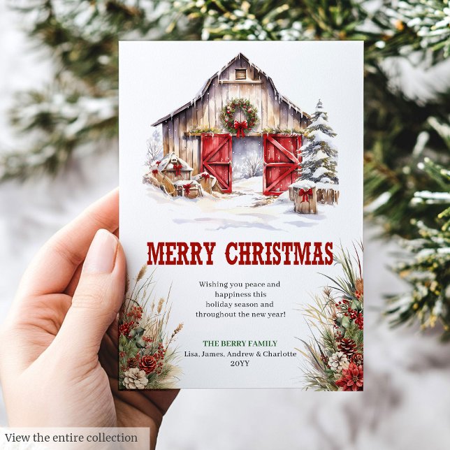 Cartão De Festividades Rustic ranch Christmas greeting card editable (Rustic ranch Christmas greeting card editable

)