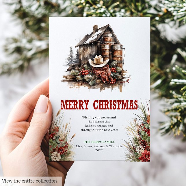 Cartão De Festividades Rustic savanna Christmas greeting card digital (Rustic savanna Christmas greeting card digital

)