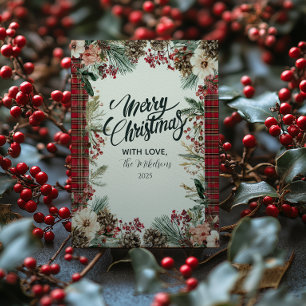Cartão De Festividades Rustic Tartan Natal