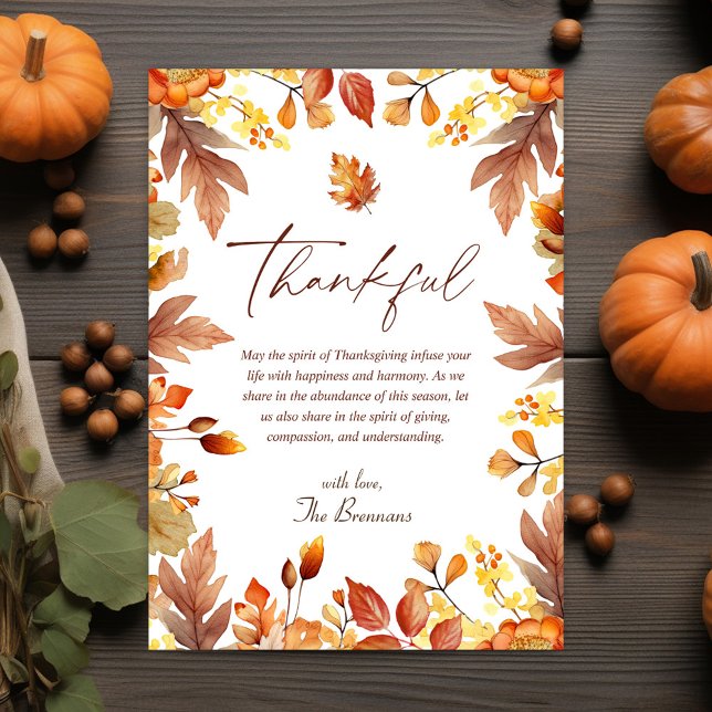 Cartão De Festividades Rustic Thankdisso Autumn Fall Graças (Rustic Thanksgiving Autumn Fall Thankful Holiday Card)
