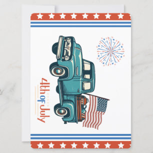 Cartão De Festividades Rustic/vintage 4 de julho