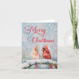 Cartão De Festividades Rustic Winter Birds Watercolor Felry Christmas