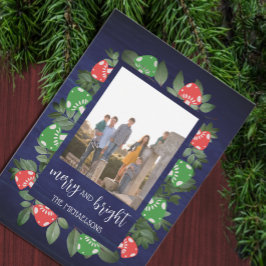 Cartão De Festividades Rustic Woodland Whimsical Mushrooms Christmas