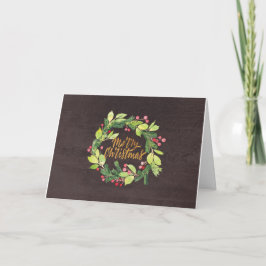 Cartão De Festividades Rustic Wreath Christmas