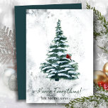 Cartão De Festividades Rústico Pinheiro Verde Moderno FELIZ TUDO<br><div class="desc">Placa de Feriado Mínima de FELIZ Moderna da Árvore Verde de inverno russa. Desejo a todos um Feliz Natal e Feliz ano novo!</div>