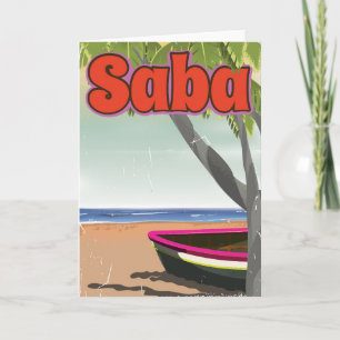 Cartão De Festividades Saba viagens vintage.